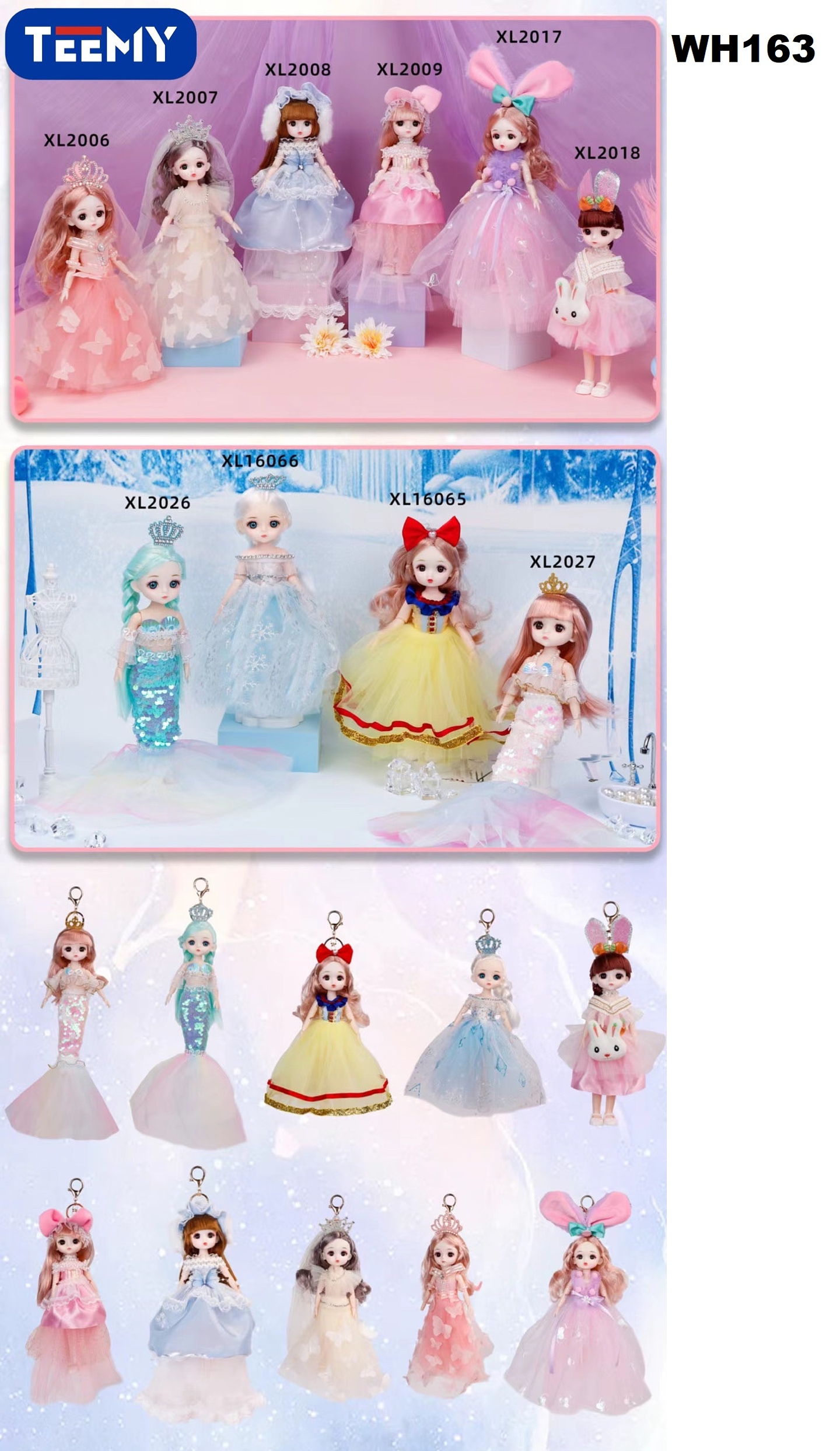 MUÑECAS LLAVERO 22 CM PAQUETE 6 PIEZAS  (WH163) 1