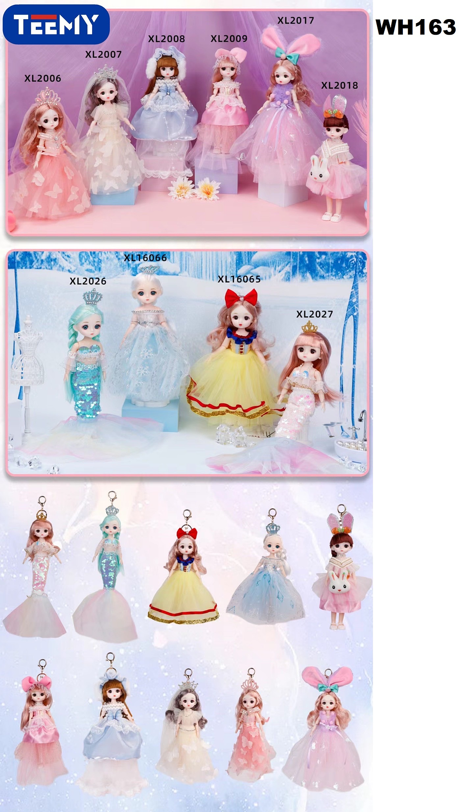 MUÑECAS LLAVERO 22 CM PAQUETE 6 PIEZAS  (WH163) 1