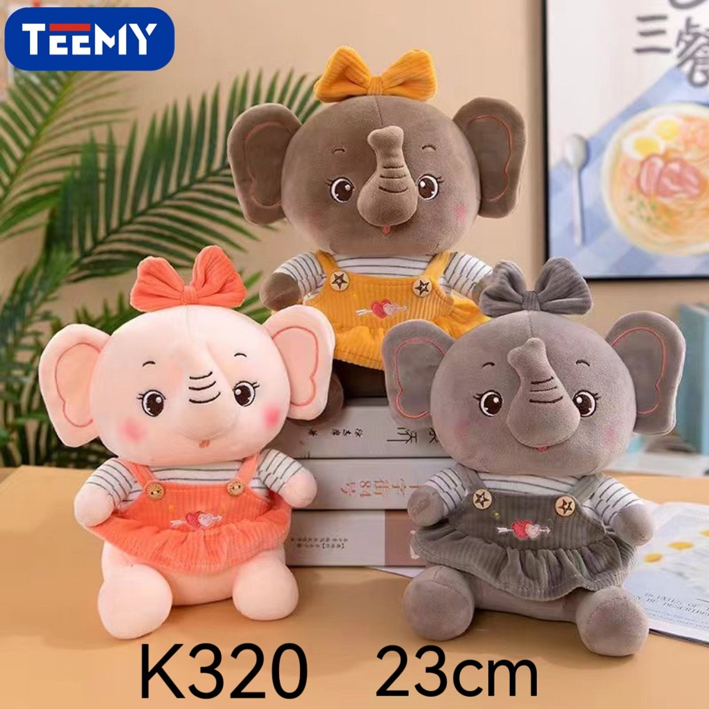 PELUCHE ELEFANTE 23 CM , 3 DEL MISMO POR MAYOR  (K320) 1