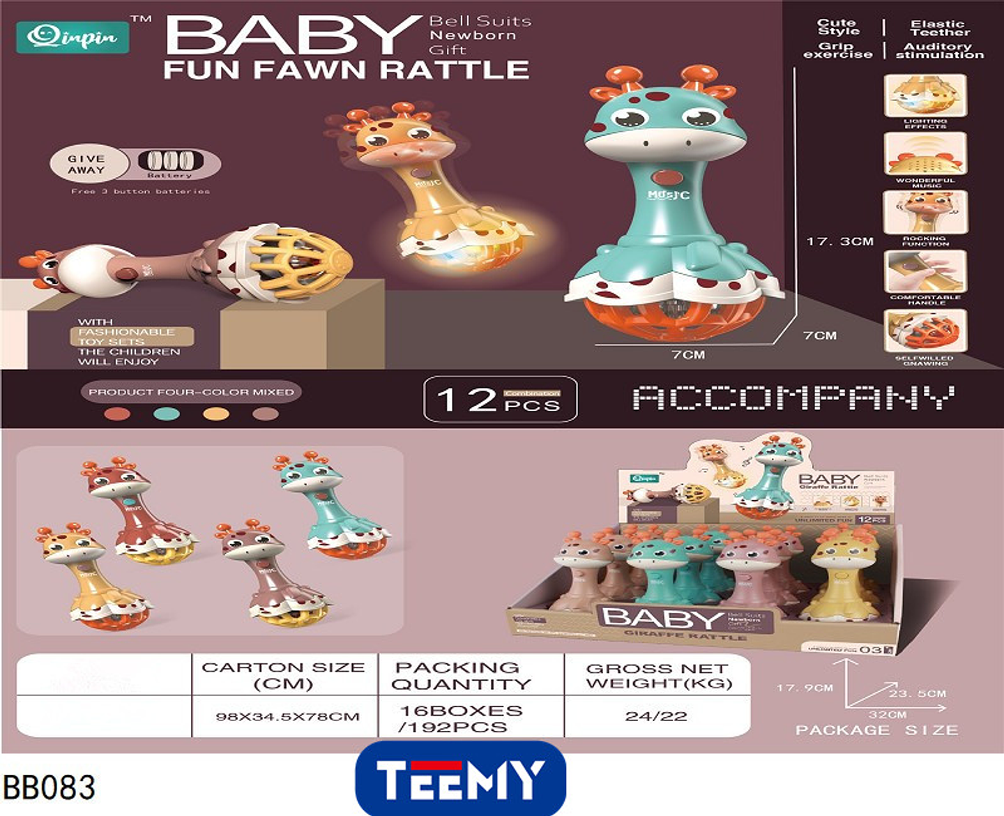 SONAJEROS PARA BEBE PAQUETE 12 PIEZAS (BB083) 1