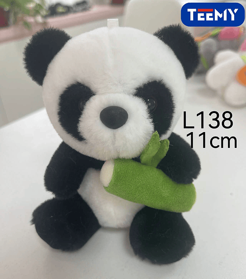 LLAVERO PELUCHE PANDA 11 CM PAQUETE 12 PIEZAS (L138)