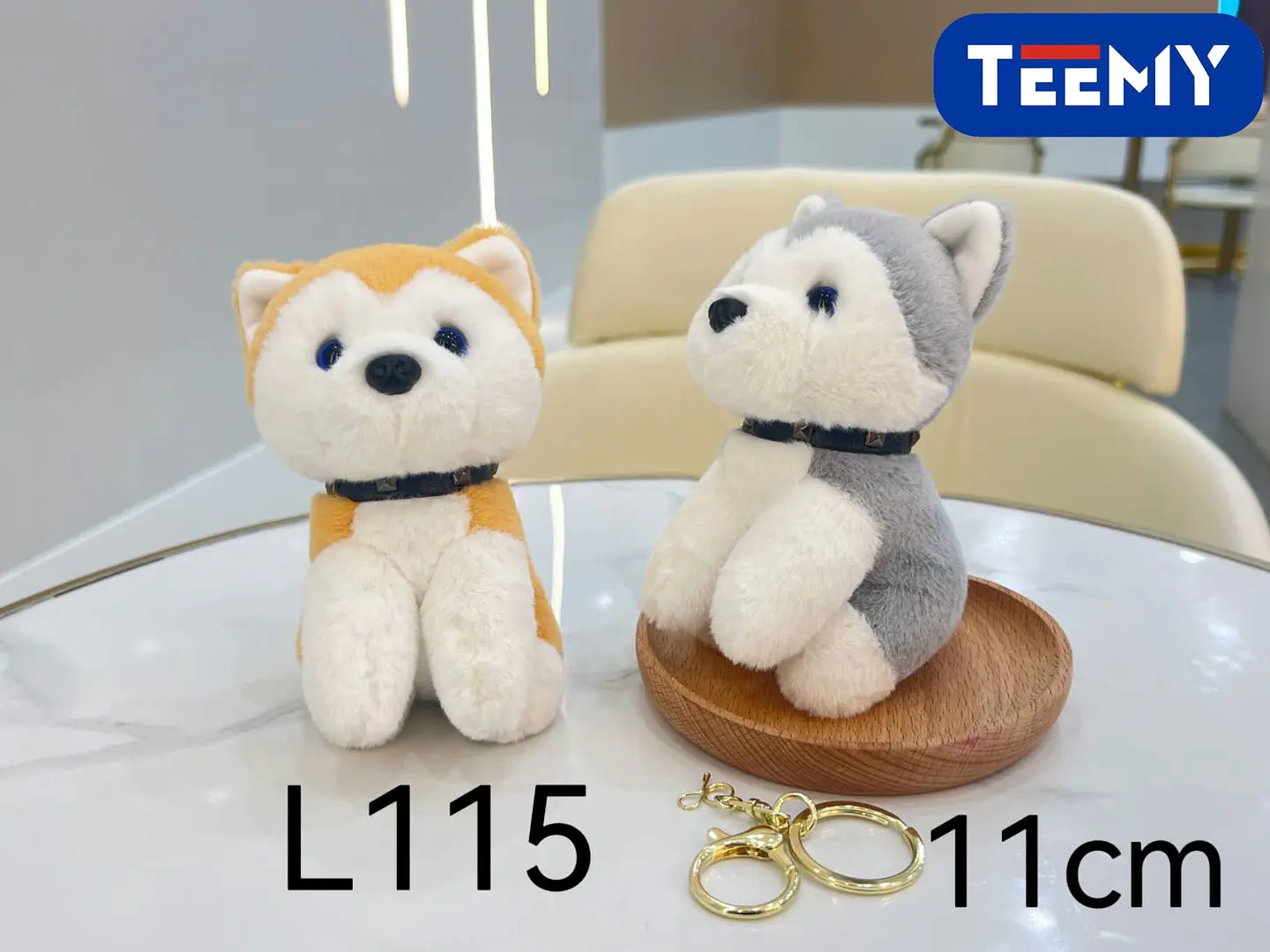 LLAVERO PELUCHE PERRO 11CM PAQUETE 12 PZAS (L115) 1