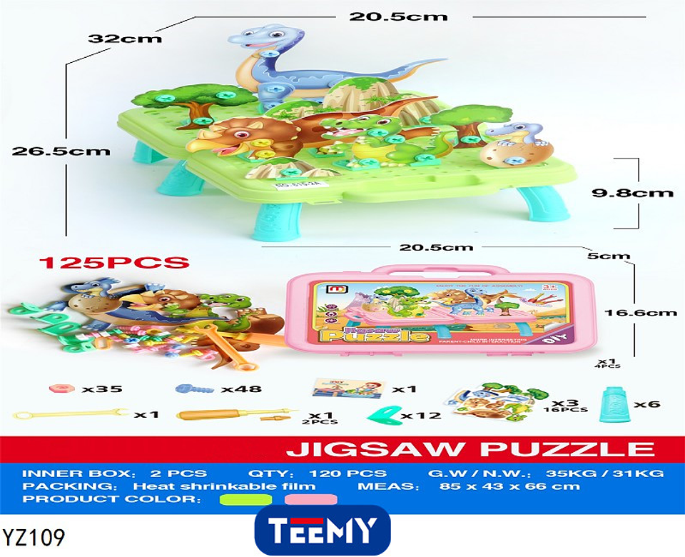 MESA PUZZLE CON DINOSAURIOS  PRECIO PUBLICADO ES AL POR MAYOR Y DEBEN SER 3 UNIDADES DEL MISMO  (YZ109) 1