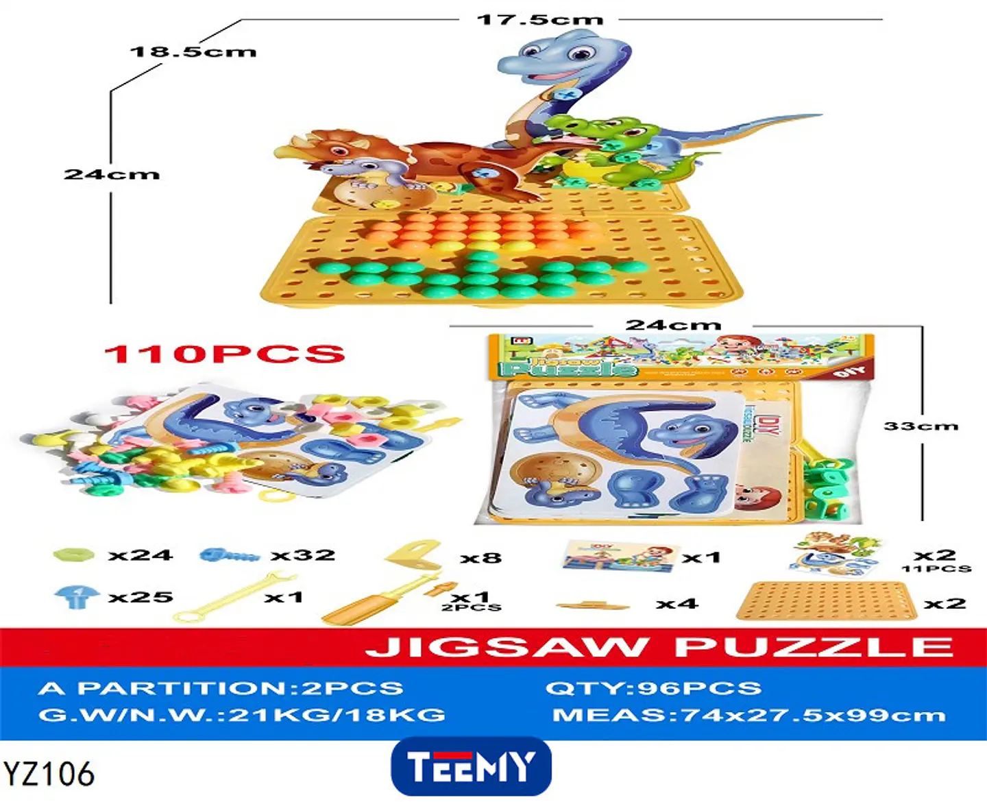 MESA PUZZLE CON DINOSAURIOS  3 DEL MISMO POR MAYOR  (YZ106) 1