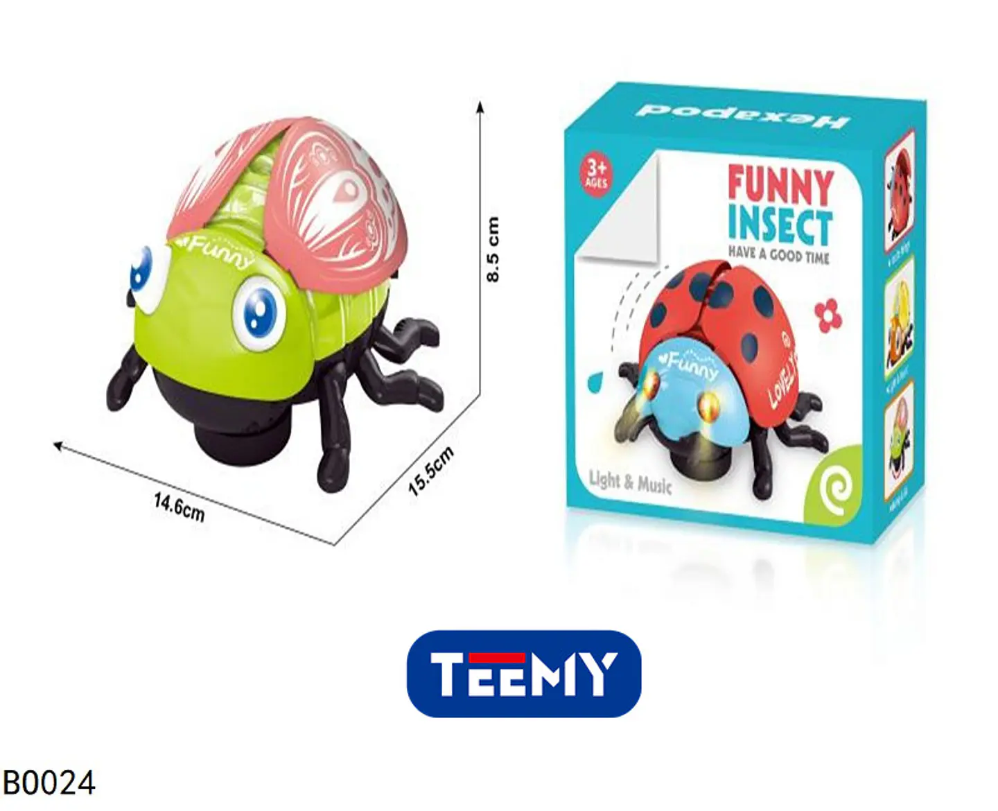 INSECTO MUSICAL CON LUCES , 3 DEL MISMO POR MAYOR  (BO024) 1