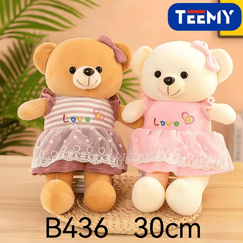 PELUCHE OSO 30 CM, PRECIO PUBLICADO ES AL POR MAYOR Y DEBEN SER 3 UNIDADES DEL MISMO  (B436)