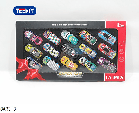 SET DE CARROS 15 PIEZAS , PRECIO PUBLICADO ES AL POR MAYOR Y DEBEN SER 3 UNIDADES DEL MISMO  (CAR313)