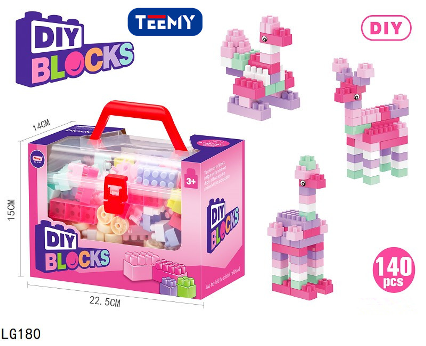 BLOQUES ARMABLES 140 PIEZAS  , PRECIO PUBLICADO ES AL POR MAYOR Y DEBEN SER 3 UNIDADES DEL MISMO  (LG180) 1