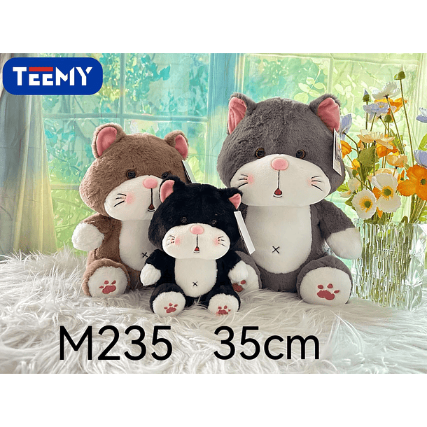 PELUCHE GATO 35 CM , PRECIO PUBLICADO ES AL POR MAYOR Y DEBEN SER 4 UNIDADES DEL MISMO 