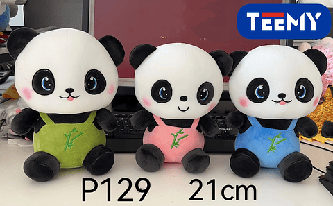 PELUCHE PANDA 21 CM  , PRECIO PUBLICADO ES AL POR MAYOR Y DEBEN SER 3 UNIDADES DEL MISMO  (P129)