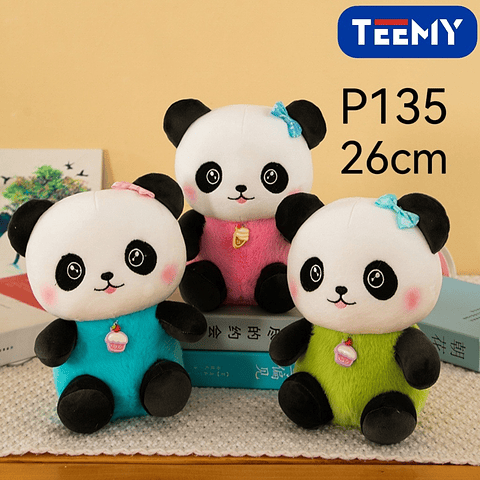 PELUCHE PANDA 26 CM  , PRECIO PUBLICADO ES AL POR MAYOR Y DEBEN SER 3 UNIDADES DEL MISMO  (P135)