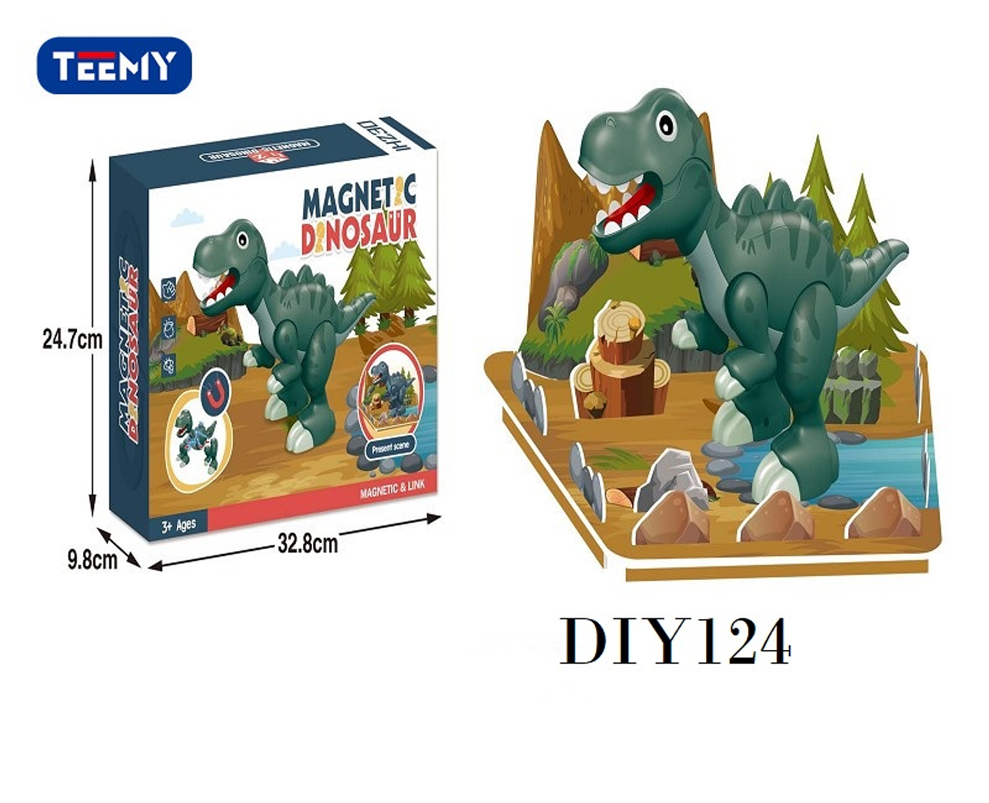 DINOSAURIO ARMABLE MAGNETICO  , PRECIO PUBLICADO ES AL POR MAYOR Y DEBEN SER 3 UNIDADES DEL MISMO  (DIY124) 1