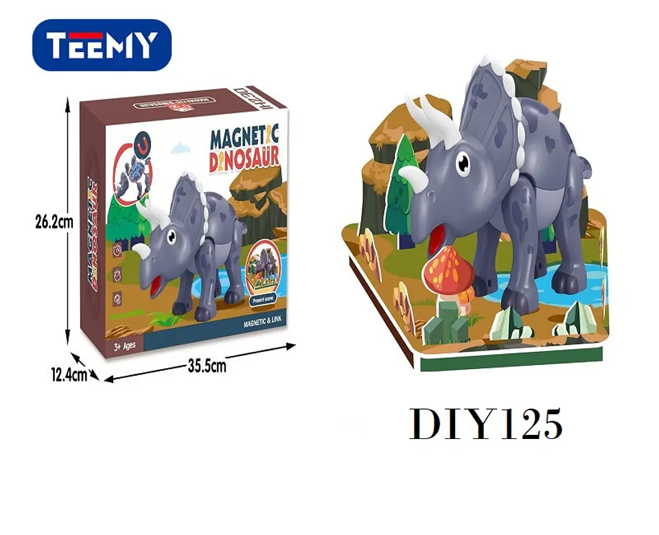DINOSAURIO ARMABLE MAGNETICO  , 3 DEL MISMO POR MAYOR  (DIY125) 1