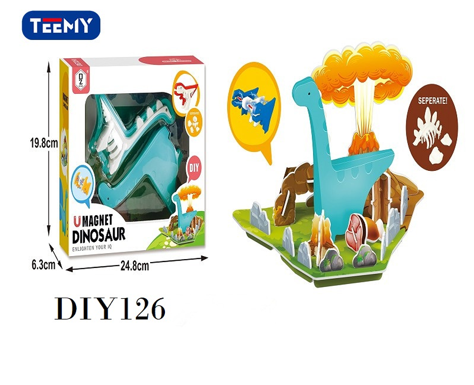 DINOSAURIO ARMABLE MAGNETICO  , PRECIO PUBLICADO ES AL POR MAYOR Y DEBEN SER 3 UNIDADES DEL MISMO  (DIY126) 1