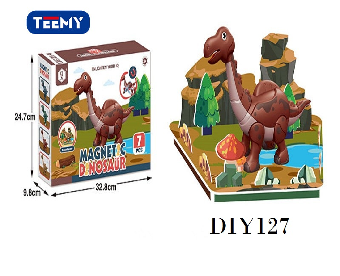 DINOSAURIO ARMABLE MAGNETICO  , PRECIO PUBLICADO ES AL POR MAYOR Y DEBEN SER 3 UNIDADES DEL MISMO  (DIY127) 1