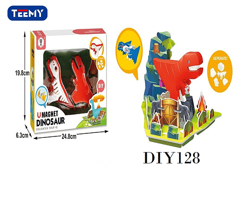 DINOSAURIO ARMABLE MAGNETICO  , PRECIO PUBLICADO ES AL POR MAYOR Y DEBEN SER 3 UNIDADES DEL MISMO  (DIY128)