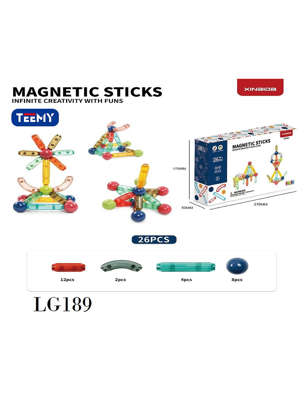 JUGUETE BLOQUES MAGNETICOS 26 PIEZAS , PRECIO PUBLICADO ES AL POR MAYOR Y DEBEN SER 4 UNIDADES DEL MISMO 