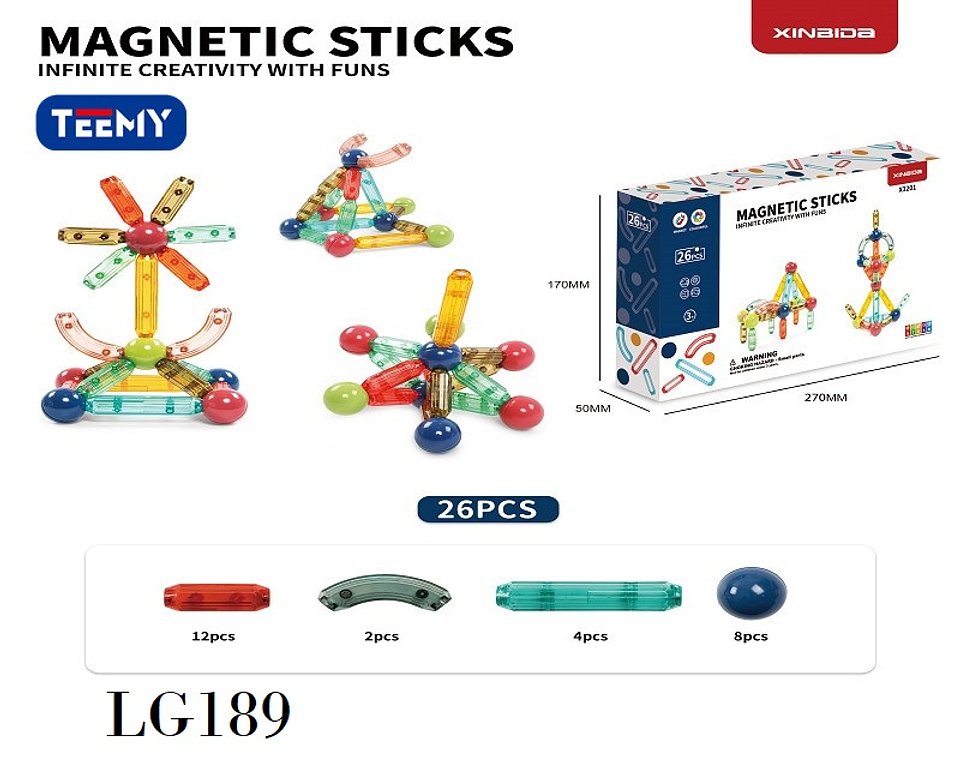 JUGUETE BLOQUES MAGNETICOS 26 PIEZAS , PRECIO PUBLICADO ES AL POR MAYOR Y DEBEN SER 3 UNIDADES DEL MISMO  (LG189) 1