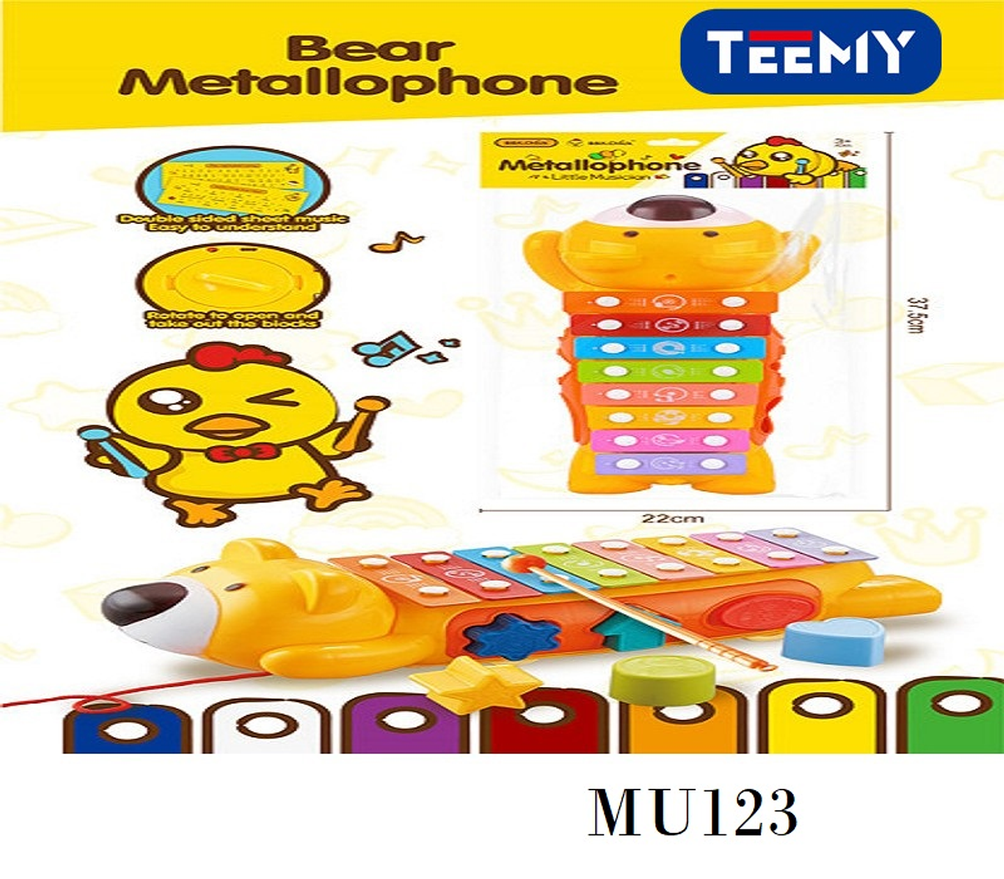 XILOFONO  , PRECIO PUBLICADO ES AL POR MAYOR Y DEBEN SER 3 UNIDADES DEL MISMO  (MU123) 1