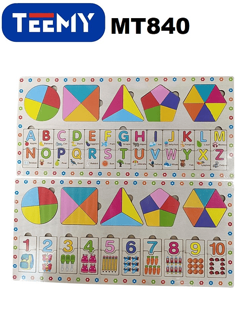 JUEGO DIDACTICO GEOMETRICO Y LETRAS, 3 DEL MISMO POR MAYOR  (MT840)