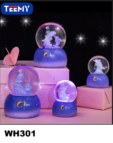 BOLA DE NIEVE DELFIN, PRECIO PUBLICADO ES AL POR MAYOR Y DEBEN SER 3 UNIDADES DEL MISMO  (WH301)