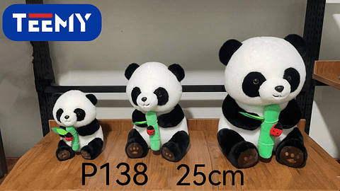 PELUCHE PANDA 25 CM  , PRECIO PUBLICADO ES AL POR MAYOR Y DEBEN SER 3 UNIDADES DEL MISMO  (P138)