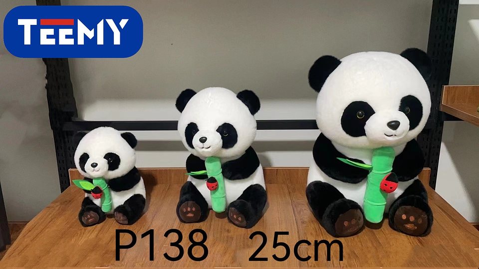 PELUCHE PANDA 25 CM  , PRECIO PUBLICADO ES AL POR MAYOR Y DEBEN SER 3 UNIDADES DEL MISMO  (P138) 1