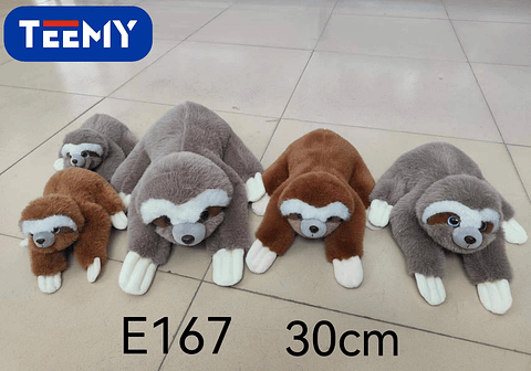 PELUCHE PEREZOSO 30 CM  , PRECIO PUBLICADO ES AL POR MAYOR Y DEBEN SER 3 UNIDADES DEL MISMO  (E167)