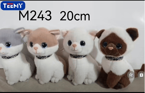 PELUCHE GATO 20 CM , PRECIO PUBLICADO ES AL POR MAYOR Y DEBEN SER 3 UNIDADES DEL MISMO  (M243)