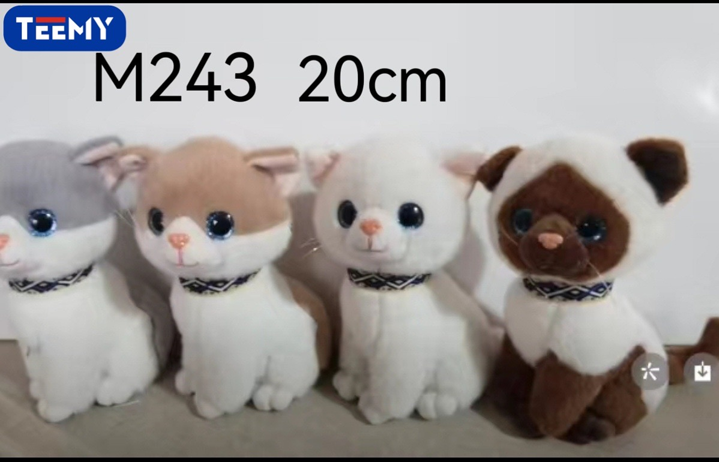 PELUCHE GATO 20 CM , PRECIO PUBLICADO ES AL POR MAYOR Y DEBEN SER 3 UNIDADES DEL MISMO  (M243) 1