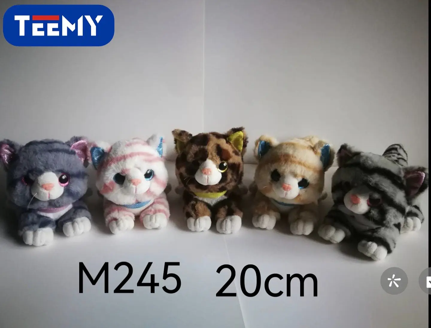 PELUCHE GATO 20 CM , 3 DEL MISMO POR MAYOR  (M245) 1