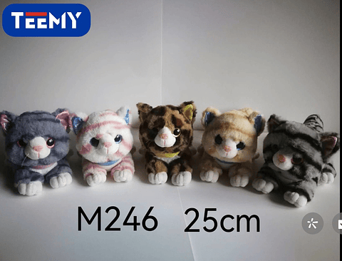 PELUCHE GATO 25 CM , PRECIO PUBLICADO ES AL POR MAYOR Y DEBEN SER 3 UNIDADES DEL MISMO  (M246)