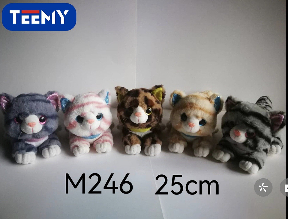 PELUCHE GATO 25 CM , PRECIO PUBLICADO ES AL POR MAYOR Y DEBEN SER 3 UNIDADES DEL MISMO  (M246) 1