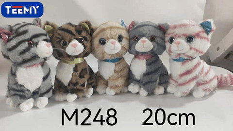 PELUCHE GATO 20 CM , PRECIO PUBLICADO ES AL POR MAYOR Y DEBEN SER 3 UNIDADES DEL MISMO  (M248)