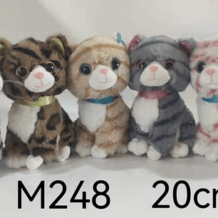 PELUCHE GATO 20 CM , PRECIO PUBLICADO ES AL POR MAYOR Y DEBEN SER 4 UNIDADES DEL MISMO 