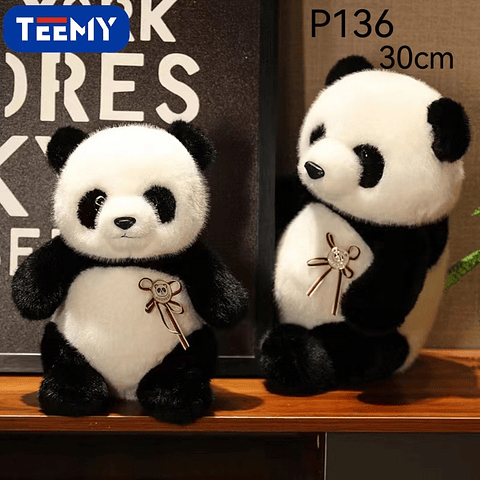 PELUCHE PANDA 30 CM  , PRECIO PUBLICADO ES AL POR MAYOR Y DEBEN SER 3 UNIDADES DEL MISMO  (P136)