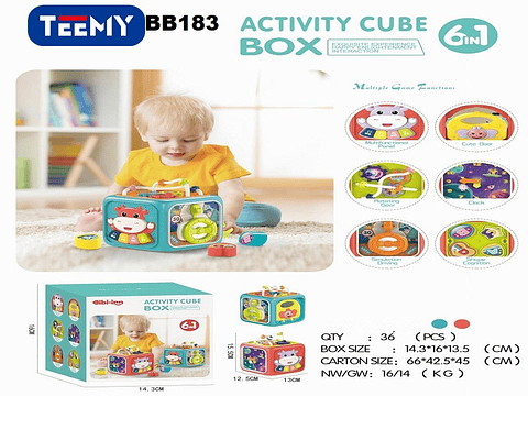 CUBO CON ACTIVIDADES 6 EN 1 , 3 DEL MISMO POR MAYOR  (BB183)