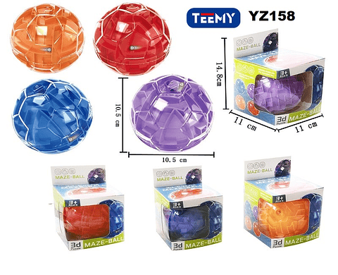BOLAS 3D LABERINTO,  3 DEL MISMO POR MAYOR  (YZ158)