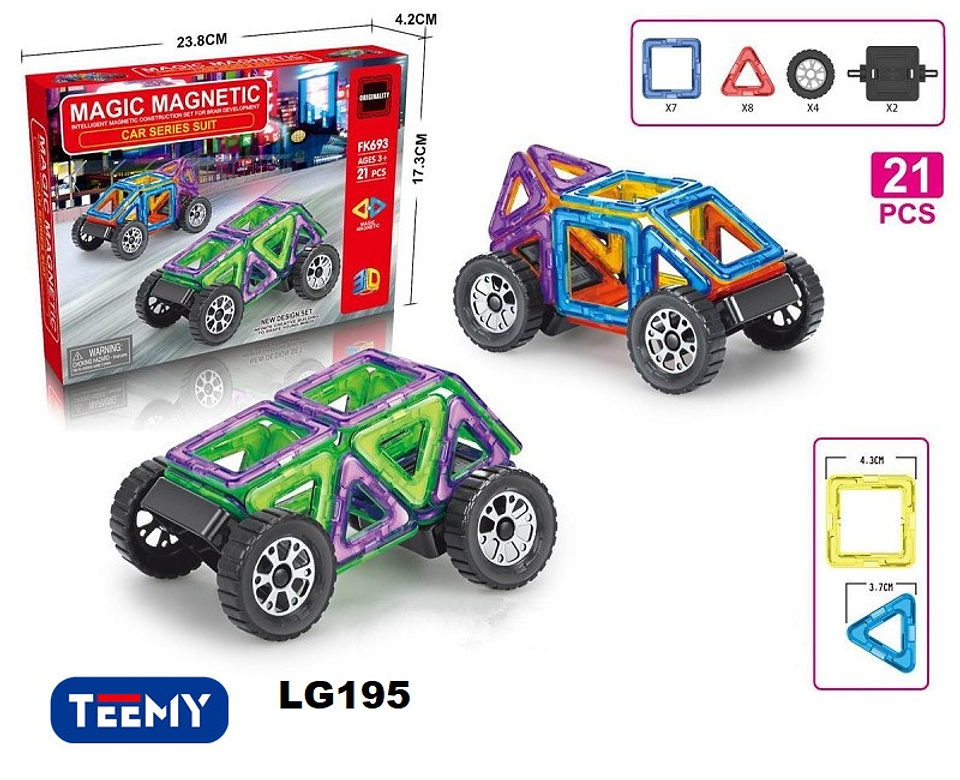 CARRO MAGNETICO 21 PIEZAS , PRECIO PUBLICADO ES AL POR MAYOR Y DEBEN SER 3 UNIDADES DEL MISMO  (LG195) 1