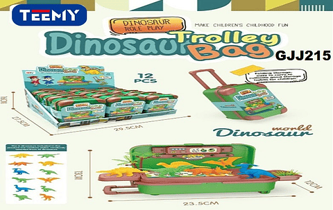 MALETICA CON DINOSAURIOS PAQUETE 12 PIEZAS (GJJ215)