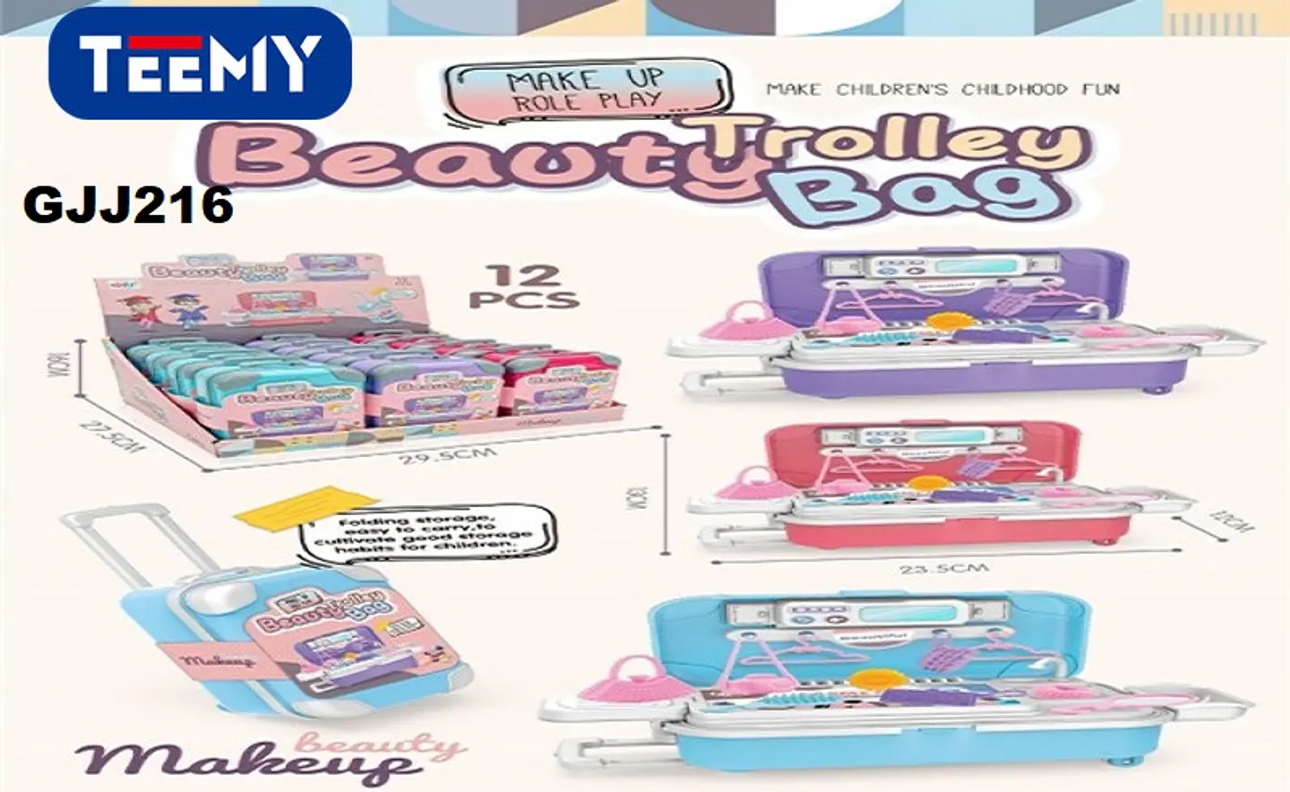 MALETICA CON MAQUILLAJE PAQUETE 12 PIEZAS (GJJ216) 1