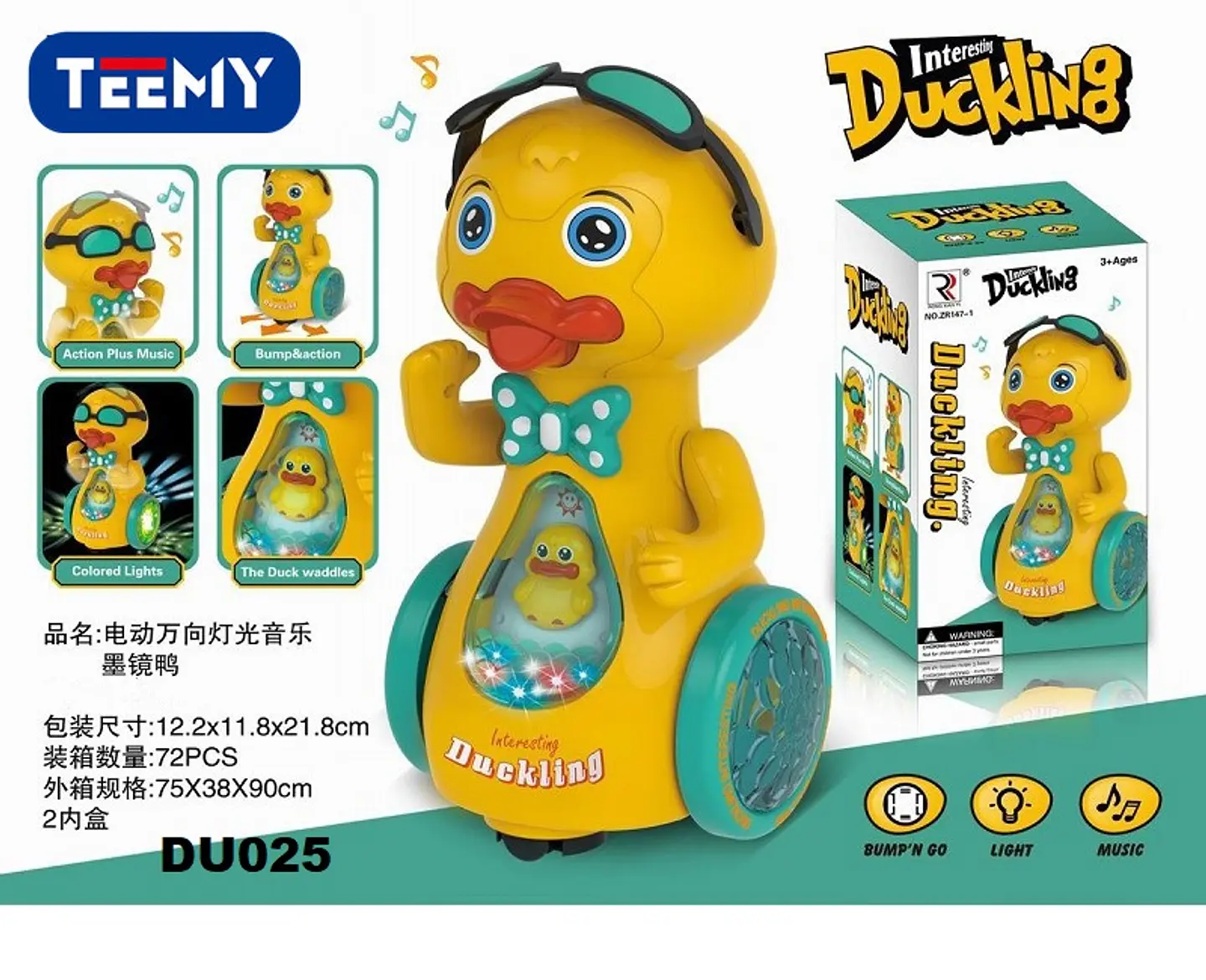 PATICO A BATERIA CON LUCES  , 3 DEL MISMO POR MAYOR  (DU025) 1