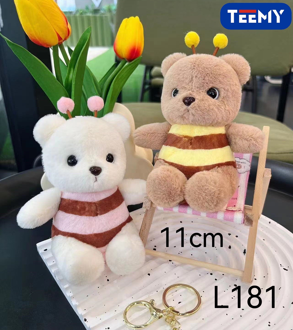 LLAVERO PELUCHE OSO 11 CM PAQUETE 12 PIEZAS (L181) 1