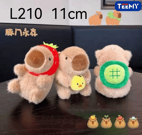 LLAVERO PELUCHE CAPYBARA 11 CM PAQUETE 12 PIEZAS (L210)