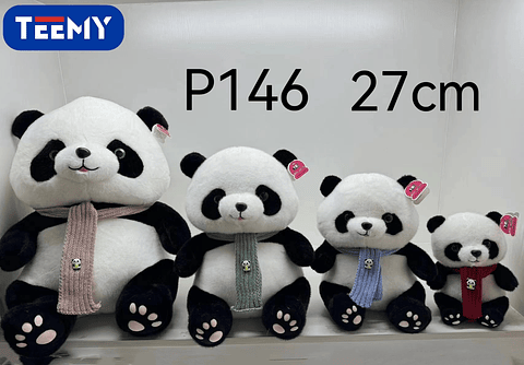 PELUCHE PANDA 27CM  , PRECIO PUBLICADO ES AL POR MAYOR Y DEBEN SER 3 UNIDADES DEL MISMO  (P146)
