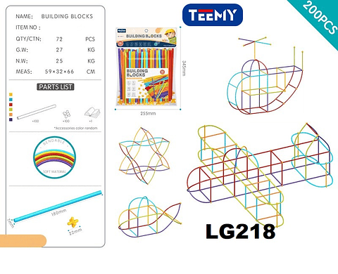 BLOQUES ARMABLES FIGURAS GEOMETRICAS 200 PIEZAS  , PRECIO PUBLICADO ES AL POR MAYOR Y DEBEN SER 3 UNIDADES DEL MISMO  (LG218)