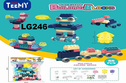 BLOQUES ARMABLES 88 PIEZAS  , PRECIO PUBLICADO ES AL POR MAYOR Y DEBEN SER 3 UNIDADES DEL MISMO  (LG246)