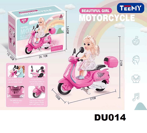 MUÑECA CON MOTO, PRECIO PUBLICADO ES AL POR MAYOR Y DEBEN SER 3 UNIDADES DEL MISMO  (DU014)