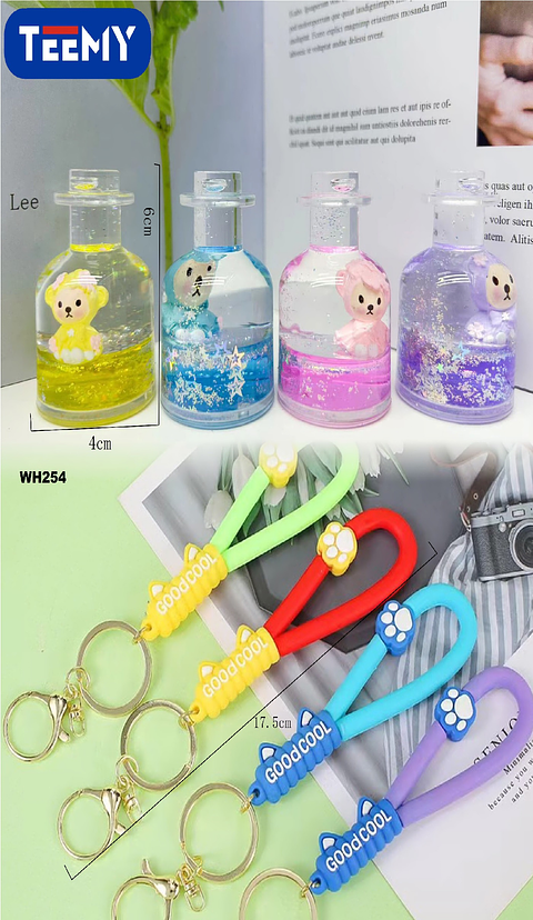 LLAVEROS SENSORIALES CON LIQUIDO PAQUETE 6 PIEZAS (WH254)