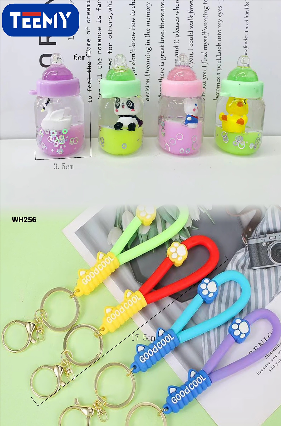 LLAVEROS SENSORIALES CON LIQUIDO PAQUETE 6 PIEZAS (WH256) 1